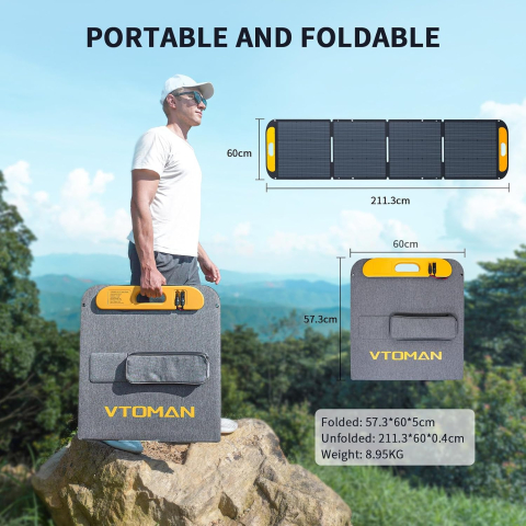 Panou solar portabil VTOMAN VS200 de 200 W [4]