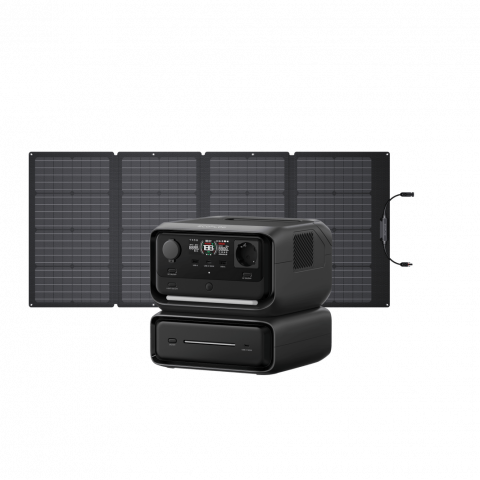 Generatoare Solare EcoFlow - Kit Generator Solar Portabil EcoFlow River 3 Max, 572Wh, 600W cu panou 160W