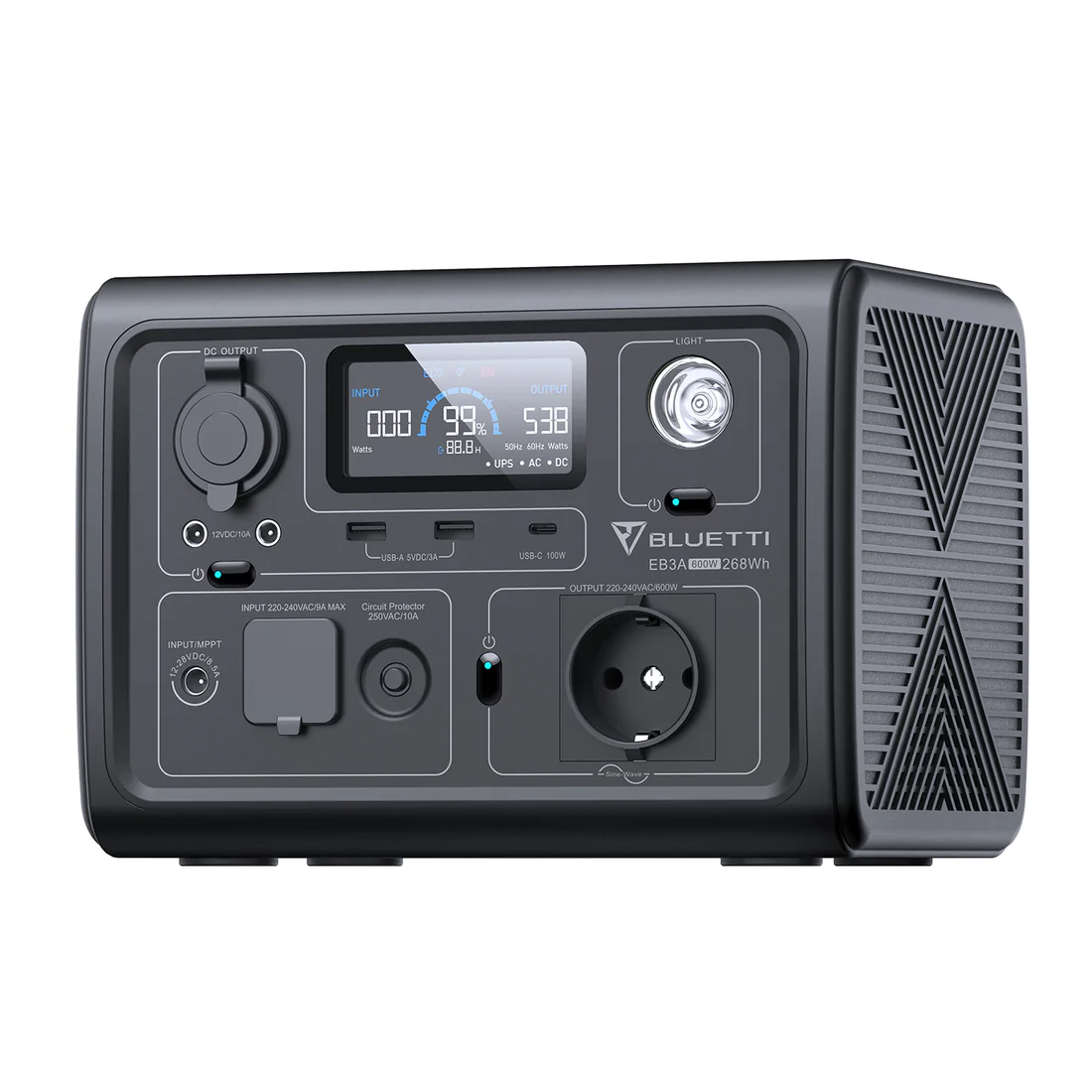 Kit Generator Solar Portabil Bluetti Poweroak 600W 268Wh Eb3A + Panou 200W SP200 [2]