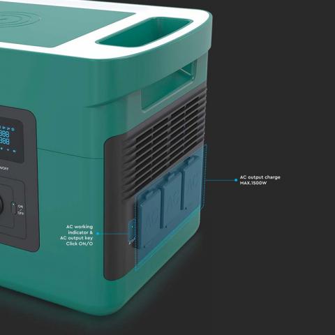 Kit Generator Solar Portabil V-TAC VT-1001N 1000W 1024Wh cu panou 120W [4]