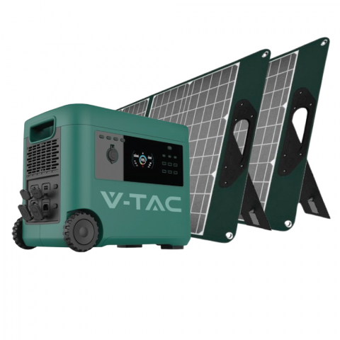 Energie Solara Portabila - Kit Generator Solar Portabil V-TAC VT-2002 2000W 2016Wh cu panou 2 x 160W