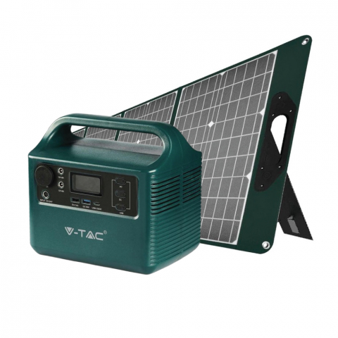 Energie Solara Portabila - Kit Generator Portabil V-TAC VT-303 300W 252Wh cu panou 120W
