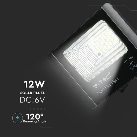 Proiector LED solar 12W 6000K IP65 pentru exterior cu panou solar [13]