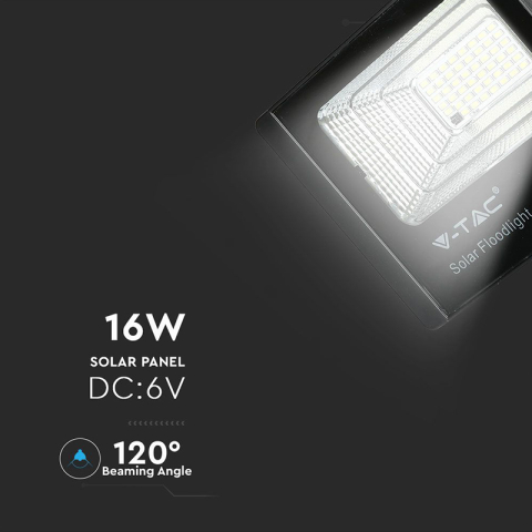 Proiector LED solar 16W 6000K IP65 cu telecomanda si panou solar [12]