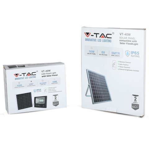 Proiector LED solar 16W 6000K IP65 cu telecomanda si panou solar [7]