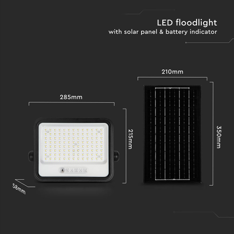 Proiector LED solar 200W exterior 7 in 1 dimabil IP65 cu telecomanda [4]