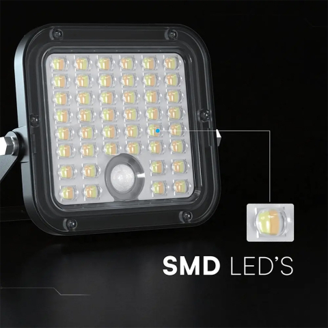 Proiector LED solar 30W exterior 4800lm 3 in 1 IP65 cu lumina rece si neutra [6]
