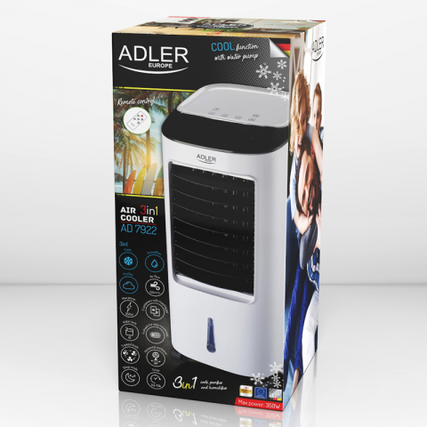 Racitor portabil de aer, functie de umidificare, purificare si racire, 350 W, cu telecomanda, 3 moduri de ventilatie, Adler AD7922 [7]