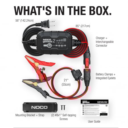 Redresor Noco Genius 2 auto-moto 6V/12V 2A pentru acumulatori maxim 40A, Plumb-Acid AGM GEL VRLA Litiu [4]