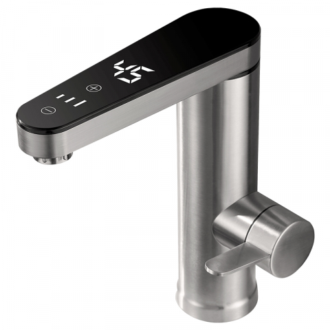 Home - Robinet electric instant Teesa, de apa calda, 3500W, inox cu display digital