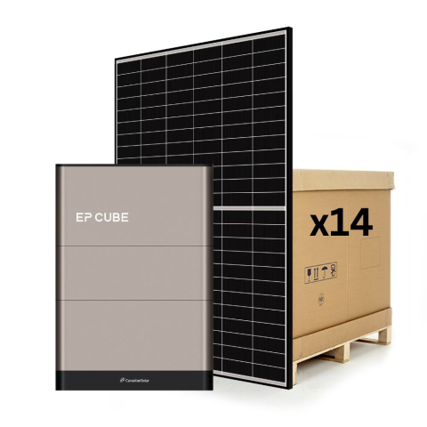 Kituri solare hibrid - Kit fotovoltaic hibrid Canadian Solar EP Cube 7.6kW + baterie 5kWh + 14 panouri Canadian Solar 460W 6.44kWp