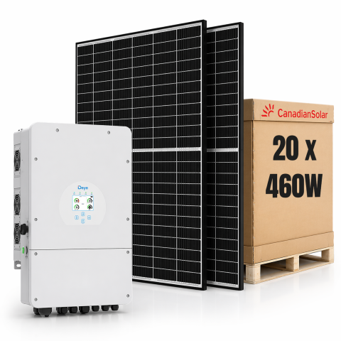 Sisteme fotovoltaice hibrid - Sistem Fotovoltaic 10kW cu Invertor Hibrid Deye si 9.2kWp Panouri Canadian Solar 460W