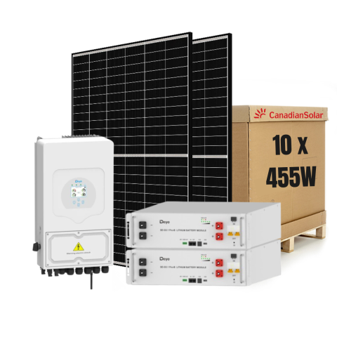 Sisteme fotovoltaice hibrid - Sistem Fotovoltaic 6kW cu Invertor Hibrid Deye, 4.55kWp Panouri Canadian Solar si Stocare 10.24kWh