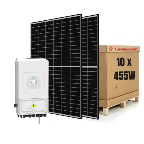 Sisteme fotovoltaice hibrid - Sistem Fotovoltaic 6kW cu Invertor Hibrid Deye si 4.55kWp Panouri Canadian Solar
