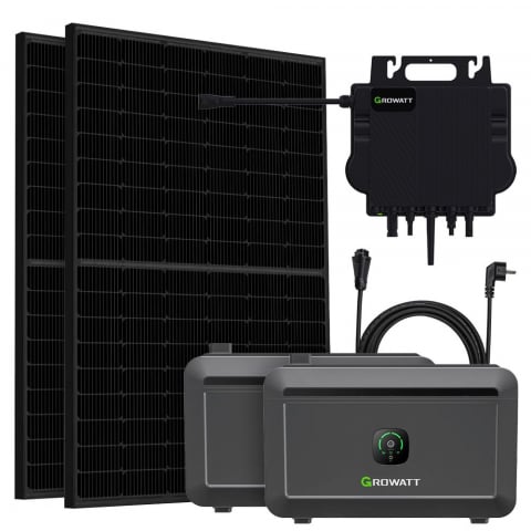 Sisteme fotovoltaice pentru balcon - Kit solar complet 900W pentru balcon cu microinvertor 800W si stocare 4Wh