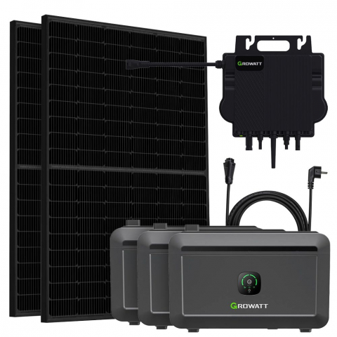 Sisteme fotovoltaice pentru balcon - Kit solar complet 900W pentru balcon cu microinvertor 800W si stocare 6.14Wh