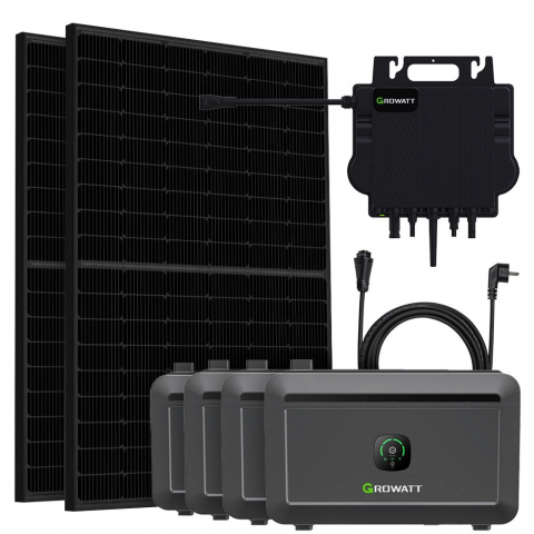 Sisteme fotovoltaice pentru balcon - Kit solar complet 900W pentru balcon cu microinvertor 800W si stocare 8.19kWh