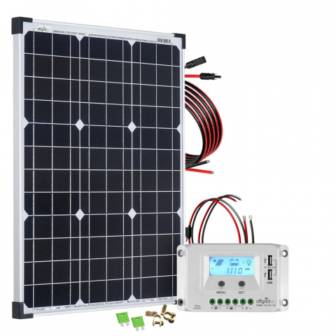 Sisteme fotovoltaice off-grid - Kit fotovoltaic off-grid 50W 12/24V pentru aplicatii simple