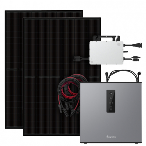 Sisteme fotovoltaice pentru balcon - Kit solar complet 900W pentru balcon cu microinvertor 800W si stocare 2.2kWh