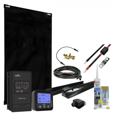 Sisteme fotovoltaice rulota - Sistem fotovoltaic rulota off-grid 155W, MPPT 30A, panou solar negru, MobileBlack l