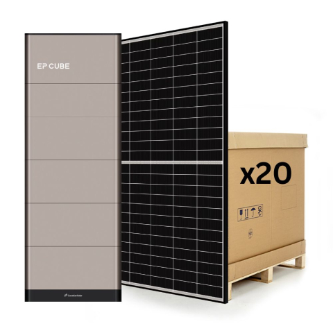 Kituri solare hibrid - Kit fotovoltaic hibrid Canadian Solar EP Cube 7.6kW + baterie 20kWh + 20 panouri Canadian Solar 460W 9.2kWp
