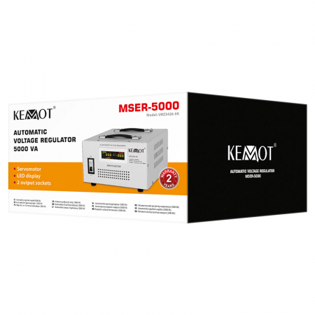 Stabilizator de tensiune cu servomotor 5000 VA / 3500 W, 130 - 260 V AC, Monofazat, 302 x 260 x 146 mm [4]