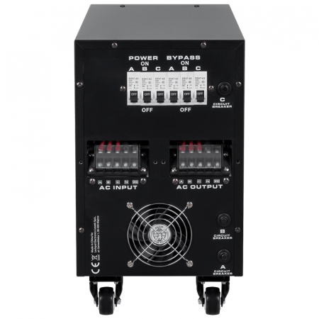 Stabilizator de Tensiune cu Servomotor Trifazat 10.000VA, Cu Siguranțe și Roti, 225–450V AC, Afișaj LED, Kemot PROAVR-10K [3]