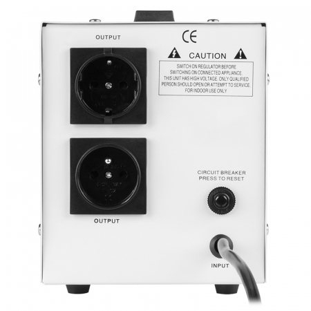 Stabilizator de Tensiune Automat 1000VA, Transformator Toroidal, 145–260V AC, 2 x Schuko, Monofazat, Afisaj LED, Kemot [3]