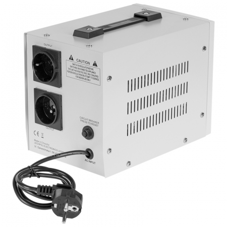 Stabilizator de Tensiune Automat 1000VA, Transformator Toroidal, 145–260V AC, 2 x Schuko, Monofazat, Afisaj LED, Kemot [2]