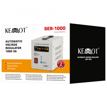 Stabilizator de Tensiune Automat 1000VA, Transformator Toroidal, 145–260V AC, 2 x Schuko, Monofazat, Afisaj LED, Kemot [4]