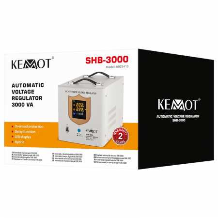 Stabilizator de Tensiune Automat 3000VA, Servomotor, 130–270V AC, Monofazat, Kemot [3]