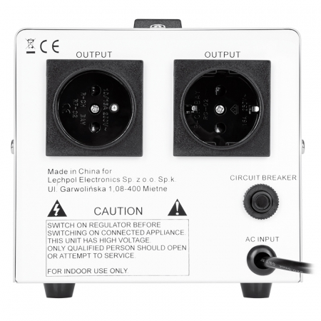 Stabilizator de tensiune cu servomotor 500VA, 130-260V AC, 2 x Schuko, Monofazat, Kemot [4]