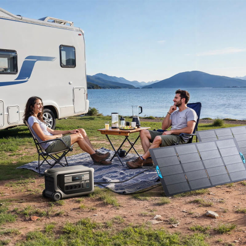 Kit generator solar portabil Anker Solix F3000, 3.072Wh, 3600W cu panou 400W [9]