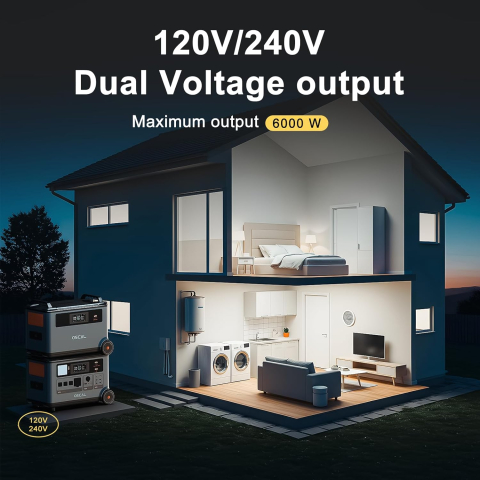 Kit Generator solar portabil OSCAL PowerMax 6000W 7200Wh + 3 panouri 200W [10]