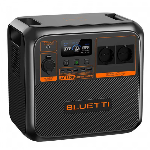 Kit Generator Solar Portabil Bluetti AC180P 1800W 1440Wh LifePO4 cu panou rigid 2 x 150W [7]