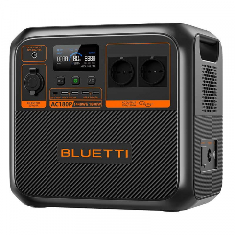 Kit Generator Solar Portabil Bluetti AC180P 1800W 1440Wh LifePO4 cu panou rigid 2 x 150W [5]