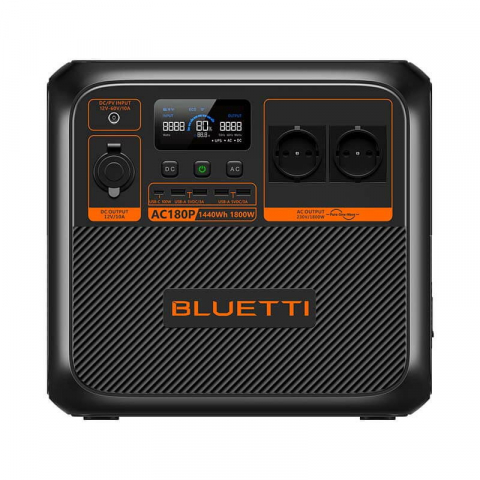 Kit Generator Solar Portabil Bluetti AC180P 1800W 1440Wh LifePO4 cu panou rigid 2 x 150W [1]