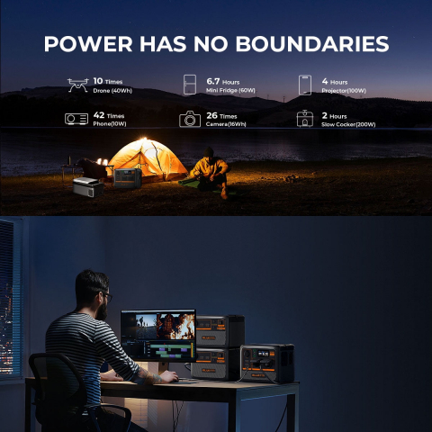 Kit Generator Solar Portabil 600W 504Wh, Bluetti AC60P + panou 200W Bluetti [13]