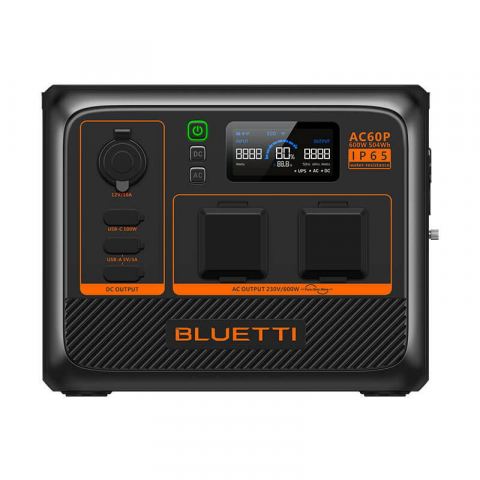 Kit Generator Solar Portabil 600W 504Wh, Bluetti AC60P + panou rigid 150W [1]