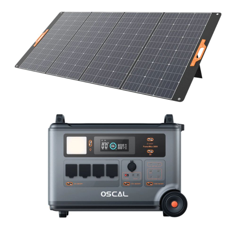 Toate generatoarele solare - Kit generator solar portabil 3600W 3600Wh Oscal PowerMax 3600 + panou 400W