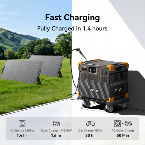 Statie de alimentare portabila Pecron E3800LFP 3840Wh 4200W + Carucior CADOU [3]