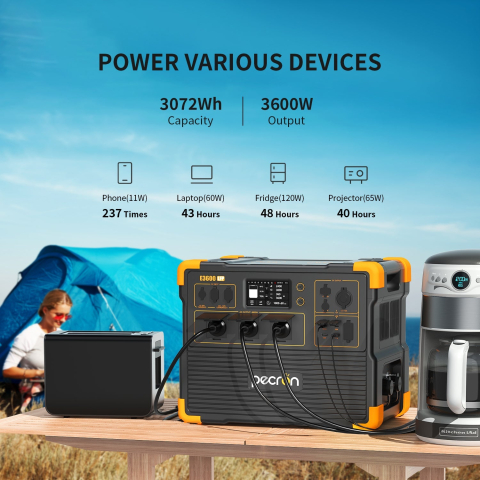 Kit generator solar portabil PECRON E3600LFP+EP3000, 15,360Wh 3600W + 4 panouri 200W [11]