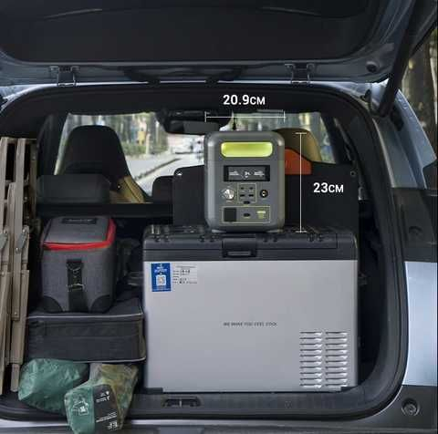 Statie de incarcare portabila Fossibot F1200 Verde, 1200W, 1024Wh, Ecran LCD, Protectie BMS, 7 iesiri, Lanterna LED, SOS [11]