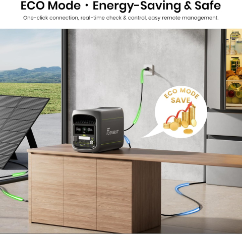 Kit generator solar portabil FOSSIBOT F1800 de 1800W 1024Wh (gri) cu panou 200W [9]