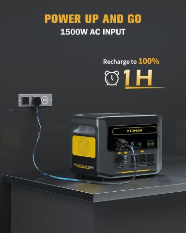 Kit generator solar portabil VTOMAN FlashSpeed1500 1500W 1408Wh cu panou solar 200W [6]