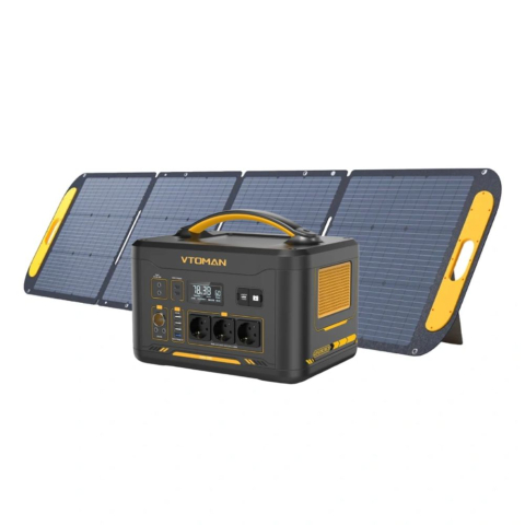 Generatoare solare VTOMAN - Kit generator solar portabil VTOMAN Jump 2200, 2200W 1548Wh cu panou solar 200W