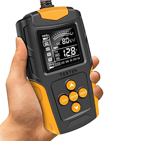 Tester Digital Baterie Auto Uni-T 12V 24V, SOC SOH CCA, Test Alternator, SAE DIN IEC EN JIS [4]