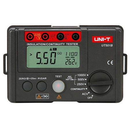 Tester Rezistenta Izolatie Uni-T UT501B, 250V-1000V Test, Izolatie 1000GOhm, Index Polarizare, Autoscalare, Iluminare [0]