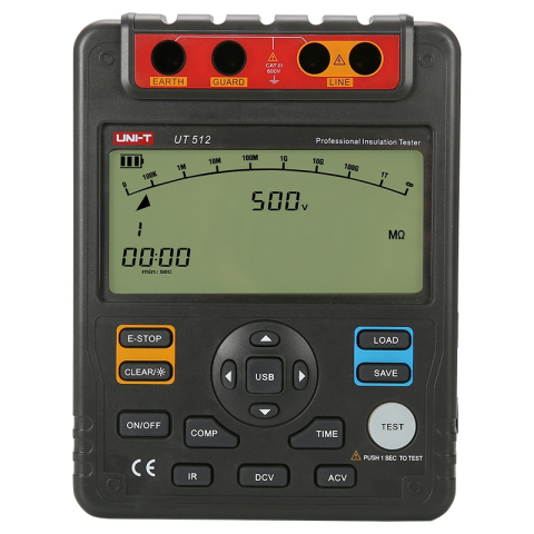 Tester Rezistenta Izolatie Uni-T UT512, 500V-2500V Test, Izolatie 10GOhm, Tensiune DC/AC 600V, Afisaj LCD Mare [2]