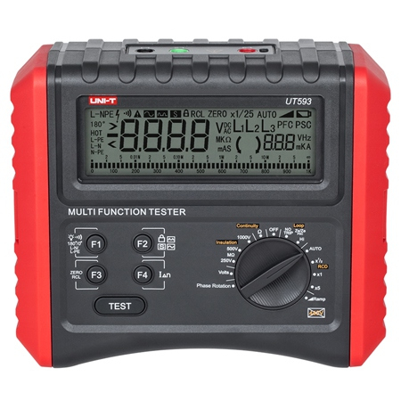 Testere - Tester Rezistenta Izolatie Uni-T UT593, RCD, Succesiune Faze, Izolatie 250V-1000V, Impedanta Linie, Frecventa, Tensiune AC/DC
